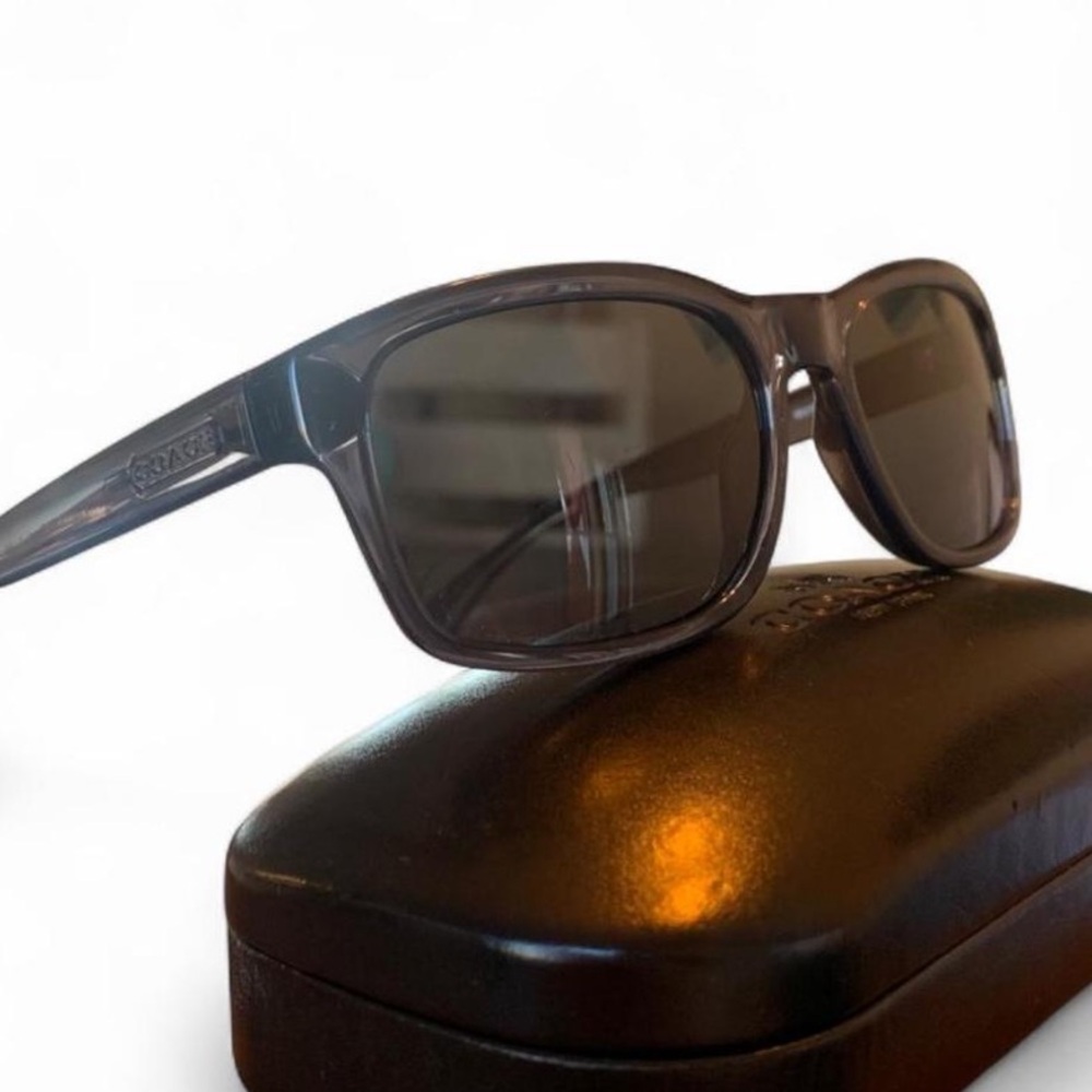 Coach Grey Sunglasses Rectangular Minimalist Clas… - image 5